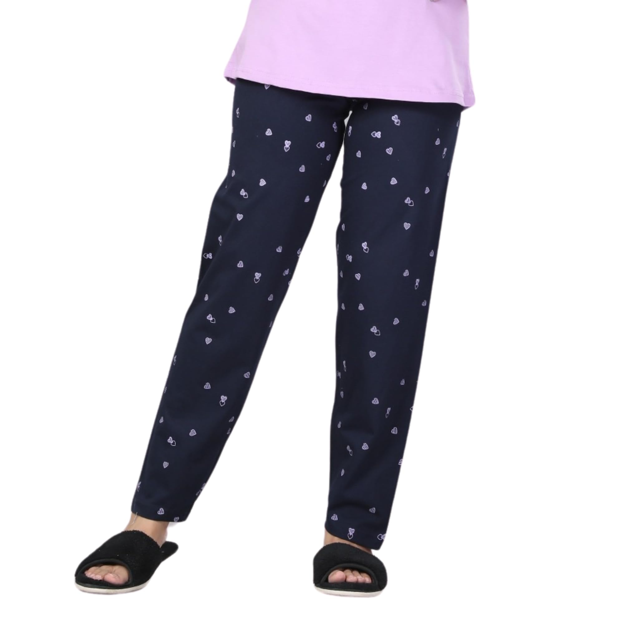 Ceenai Women's Cotton Nightwear Set with T-Shirt and Pyjamas, Soft and Comfortable for Sleep and Loungewear Four Sizes 36,38,40,42